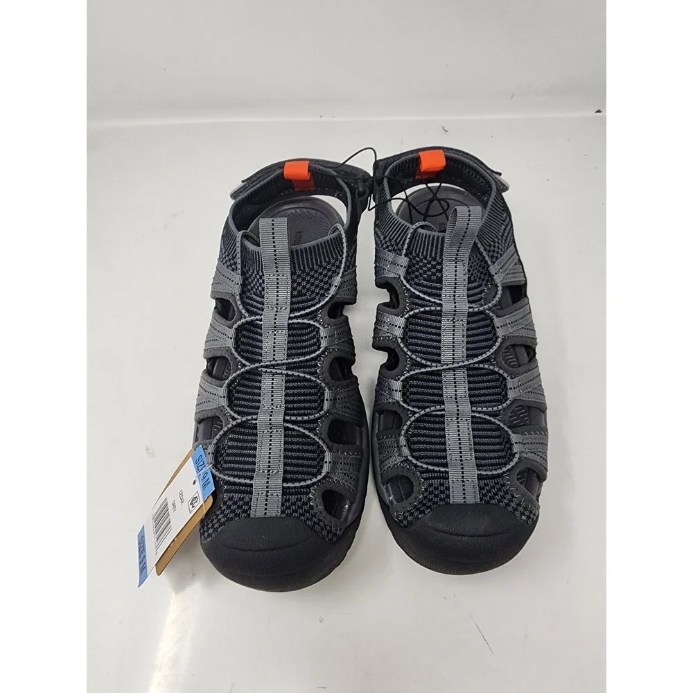Eddie Bauer Mens Cedar Fisherman Sandals Grey Knit Outdoor Casual Size 9 M